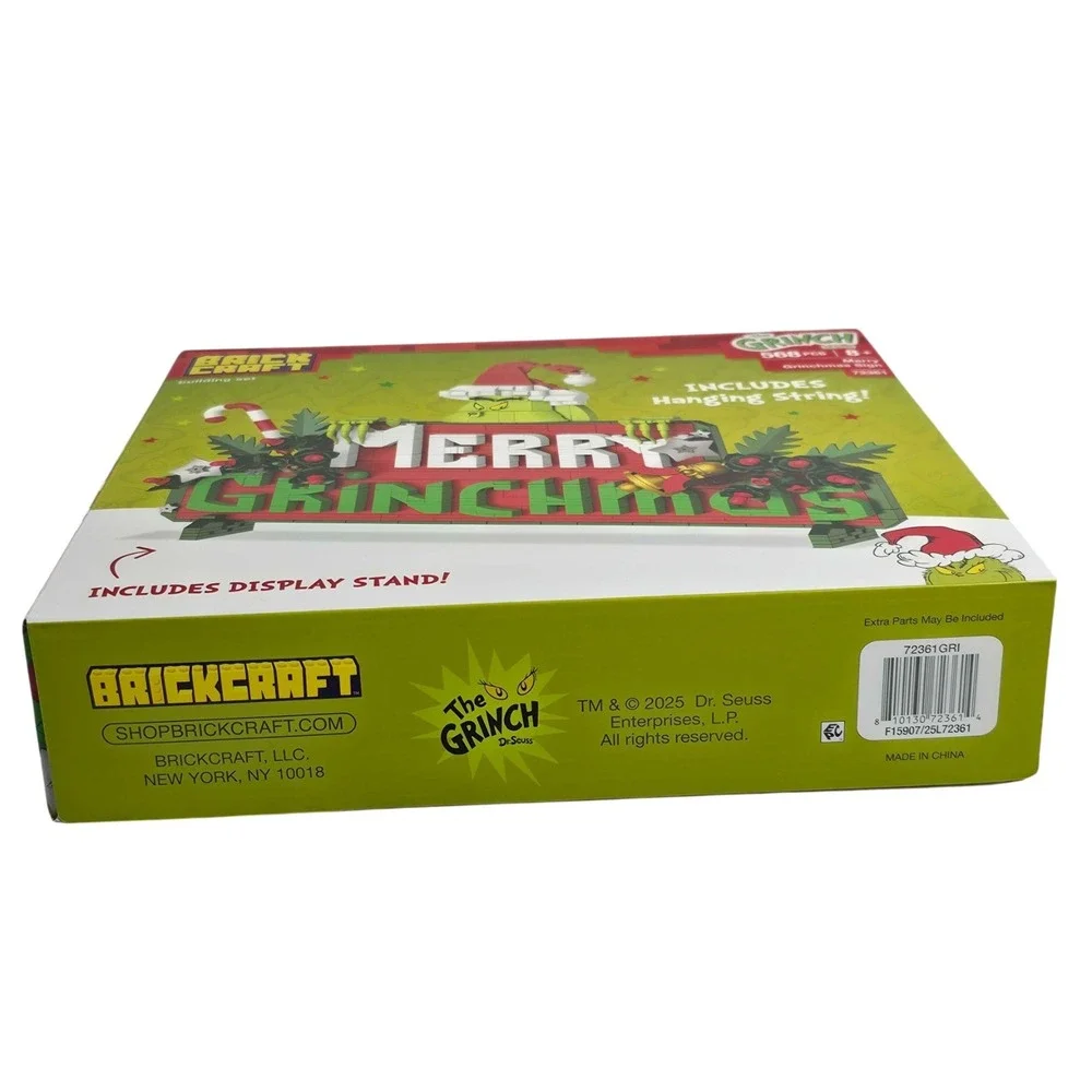 Brickcraft The Grinch Merry Grinchmas Sign Building Set 568 Pieces Christmas NEW